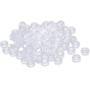 uxcell Flat Rubber Ring Sealing Grommet Wiring Gasket Clear Blue 8mm Inner Dia 100pcs