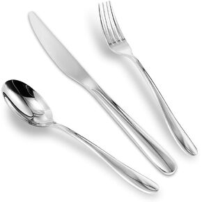 Stainless Steel 12PCS Dinner Set combo with 4 Dinner Knives, 4 Dinner Forks, 4 Dinner Spoons，Silverware Set for Home, Kitchen and Restaurant, Mirror Polished& Dishwasher Safe