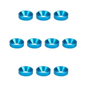 Aicosineg Flat Washers,10Pcs Countersunk Washers M5 Metal Aluminum Alloy Countersunk Washer Flat Head Washer Gasket Fastener for Screw Bolt Black 0.47x0.20x0.13inch (ODxIDxT)