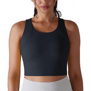 JBT Sports Bras for Women Padded High Support Longline Seamless Workout Tank Top Yoga Bra Workout Exercise Sport Bra