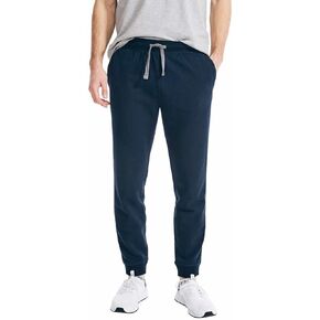 Nautica Mens Midweight Fleece Jogger (Large, Stone Grey Heather)