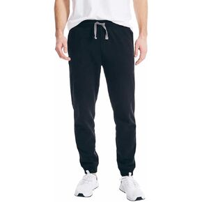 Nautica Mens Midweight Fleece Jogger (Large, Stone Grey Heather)