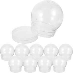 DIY Snow Globes 10pcs Clear Plastic Globe with Screw Off Cap Globe Jar for DIY Crafts Home Decoration Display Plant 4inch