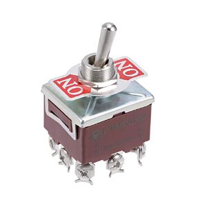 uxcell 3PDT Lacthing Rocker Toggle Switch Heavy-Duty 25A 250V 9P ON/ON Metal Bat 1pcs