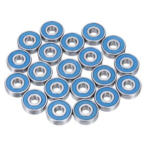 uxcell 20pcs 695-2RS Miniature Deep Groove Ball Bearings 5x13x4mm Double Sealed Bearings (Blue) for Electric Motor, Home Appliances, Machinery, P6 (ABEC 3)