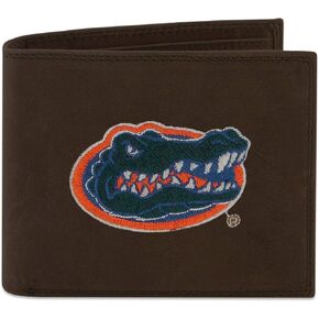 NCAA Florida Gators Zep-Pro Crazyhorse Leather Passcase Embroidered Wallet, Light Brown