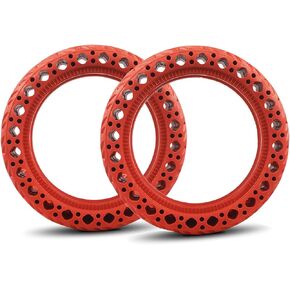 2 PCS 8.5 Inch Anti-Slip Red Solid Electric Scooter Tire for Xiaomi Mijia M365 Solid Scooter Wheels Front/Rear Rubber Tire Replacement for Gotrax Gxl v2 Tire Replacement