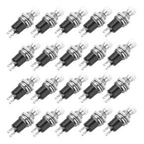 MECCANIXITY 20 Pcs 1A 250V AC 7mm Mini Momentary Push Button Switch SPST NO White Switch Button with Soldering Foot for Electronic Devices