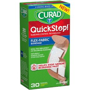 Curad Qck Stop BLD Band A Size 30ct Curad Quick Stop Blood Controlling Bandages Assorted 30ct