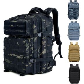 حقيبة ظهر تكتيكية عسكرية من OKYUK، حقيبة ظهر 45 لتر من الجيش مولي، حقيبة ظهر للتنزه سيرًا على الأقدام لمدة 3 أيام، حقيبة ظهر كبيرة للتخييم للرجال والنساء مع نظام مولي (رمادي) in Kuwait