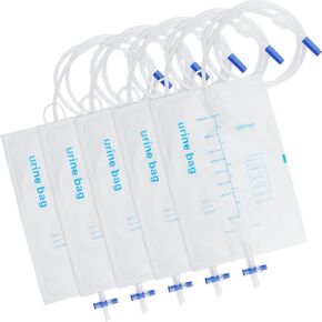 Catheter Bags*5PCS,2000ml Urinary Drainage Bags,Catheter Supplies,Upgraded,Anti-Reflux,No-Leakage,Urine Bag with Easy Drain Switch,for Incontinence