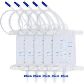 5PCS Catheter Leg Bags,Drainage Tube Upgraded Precision,Free Cut The Tube,Drainer Operated with One Hand,Adjustable Elastic Band,Professional Incontinence Urinary Bag