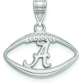 Alabama Crimson Tide A in Football Pendant (Sterling Silver)