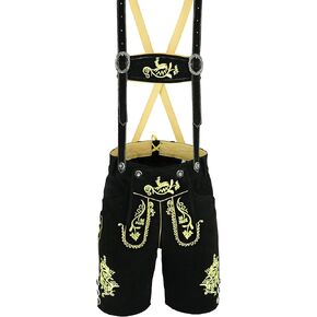 TRENDS Men's Lederhosen-German Bavarian Trachten Genuine Above Knee Lederhosen for Men, Leather Shorts for Oktoberfest Outfit