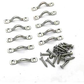 4mm Pad Eye Straps for Bimini Boat Top with Screws, Kayak Deck Loops Tie Down Stainless Steel 316,Marine Grade,10 Pcs
