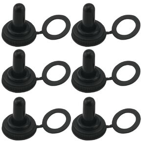6PCS 12mm Waterproof Rubber Toggle Switch Protective Cover Black Dust Cover Cap Suitable for Marine Equipment and Off-Road Vehicle Switch Toggle