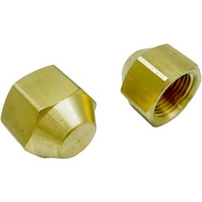 2Pcs Brass Sae 45° Flare, Cap, 5/16" Flare O.D