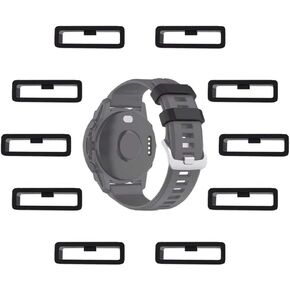 20mm Watch Strap Loops for Garmin Fenix 7S/6S/5S Forerunner 55/45/45S/245 Instinct 2S Smartwatch Fastener Rings [10 Pcs], Soft Silicone Replacement Secure Rings Connector Holders Loop