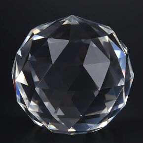 Tyenaza Cut Crystal Glass Ball, 60mm/2.36inch Prism Clear Ball for Home Hotel Decor, Christmas, Wedding, Suncatcher, Fortune Telling Divination Spheres