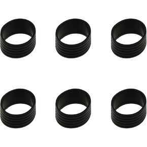 6PCS 25mm Diameter Black Badminton Racket Rubber Ring Tennis Racket Silicone Ring for Badminton Racket Grip Tennis Racket Squash Racket