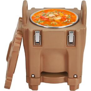 Insulated Food Pan Carrier -Top Load, Includes Spoon, Wheel and Lock, 20L Capacity, Stainless Steel Liner, Portable for Catering, Family Gathering, Canteen, Restaurant Black in Saudi Arabia