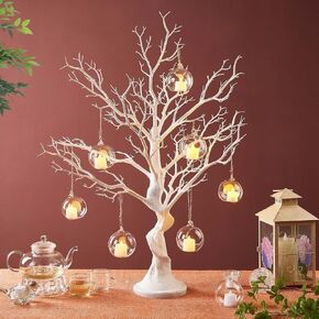 Easter Decorations, 33 Inch White Easter Tree Table Centerpiece for Easter Decor, Manzanita Tree Display Tree Branches for Weddings Birthday Parties Tabletop Decor, Easy Assembly