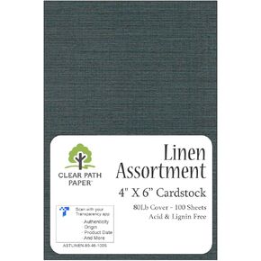 بطاقات من الكتان الصلب باللون الأزرق - 4 × 4 بوصة - غطاء 100 رطل - 50 ورقة - ورق مسار واضح in Kuwait