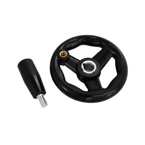 heyous 12x100mm Collapsible Handwheels Spoke Handwheels Black Plastic Round Rim Handwheel for Milling Machines Lathes Grinding Machines and Medical Equipment