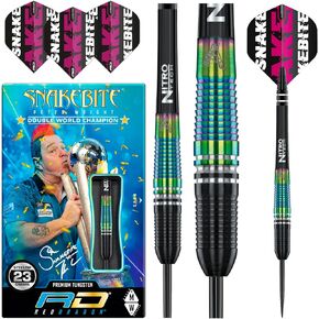 RED DRAGON Peter Wright Snakebite World Champion Torpedo SE Professional Darts Set Including Flights and Shafts (Stems)