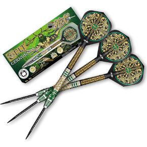 Shot! Darts Steel Tip, Celt Cernunnos (22g/23g/24g), 90% Tungsten Barrel, Front Weighted, Handcrafted Professional Dart Set & Flights Made in New Zealand, Metal Tip for Bristle Dartboard