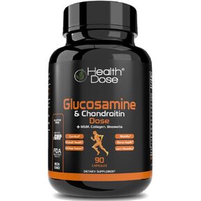 Premium Joint Support - Glucosamine Chondroitin MSM Turmeric Boswellia & Hyaluronic Acid - 90 Capsules