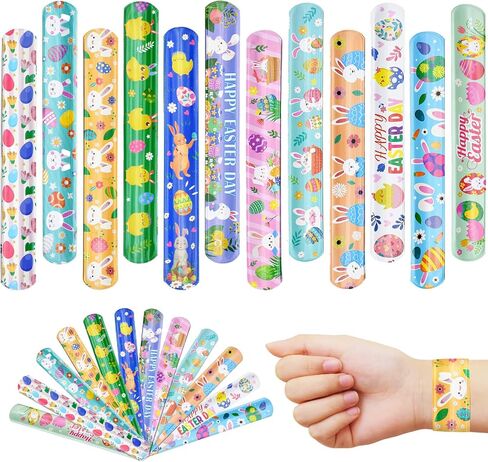 48 Pieces American Flag Slap Bracelets Bulk - 10 Assorted Designs Patriotic Snap Bands, USA Themed Party Favors for Kids and Adults, Fourth of July Accessories, Goodie Bag Fillers, Classroom Prizes in Saudi Arabia