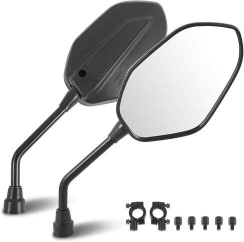 DNA MOTORING Front Pair of ATV SideView Mirror Fits 7/8" Handlebar Compatible With Honda Suzuki Yamaha Kawasaki AVTs Scooters Dirt Bikes, Irregular shape Style, MP-MR-A005 in Saudi Arabia