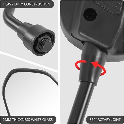 DNA MOTORING Front Pair of ATV SideView Mirror Fits 7/8" Handlebar Compatible With Honda Suzuki Yamaha Kawasaki AVTs Scooters Dirt Bikes, Irregular shape Style, MP-MR-A005 in Saudi Arabia
