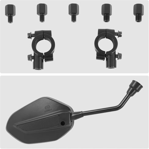 DNA MOTORING Front Pair of ATV SideView Mirror Fits 7/8" Handlebar Compatible With Honda Suzuki Yamaha Kawasaki AVTs Scooters Dirt Bikes, Irregular shape Style, MP-MR-A005 in Saudi Arabia