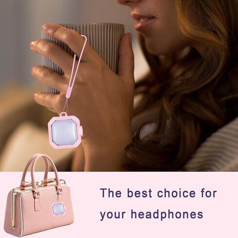 حافظة أرجوانية شفافة لهاتف Samsung Galaxy Buds FE/2 Pro/Pro/Live غطاء قفل آمن مع قلم تنظيف، مفتاح كبس لحافظة Galaxy Buds Fe مع حزام معصم من السيليكون وسلسلة مفاتيح على شكل زهرة لطيفة للنساء in Kuwait