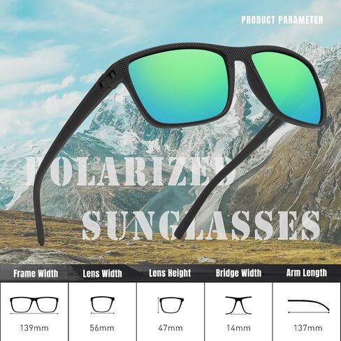 Classic Polarized Sunglasses for Men Square Lightweight Sun Glasses with UV Protection A755 in Saudi Arabia