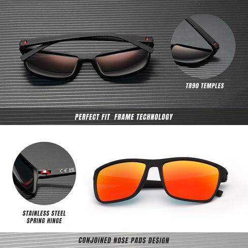 Classic Polarized Sunglasses for Men Square Lightweight Sun Glasses with UV Protection A755 in Saudi Arabia
