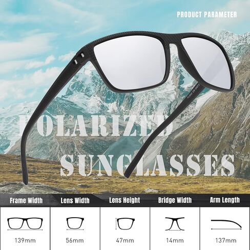 Classic Polarized Sunglasses for Men Square Lightweight Sun Glasses with UV Protection A755 in Saudi Arabia