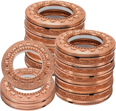 uxcell 16pcs Curtain Grommets, 1-5/7"(42 mm) ID Pattern Window Curtain Panels Eyelet Rings Low-Noise Sliding Roman Curtain Hardware Clip Rings for Home Curtain Rod, Cyan in Saudi Arabia