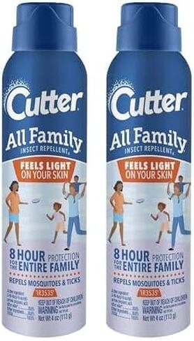 Cutter All Family Insect Repellent, 4 Ounces, [DEET-Free] Alternative Lightweight Aerosol Spray Repels Mosquitoes and Ticks for Up to 8 Hours of Complete Protection for The Entire Family in Saudi Arabia
