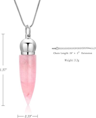 Cylinder Cremation Jewelry For Ashes Healing Energy Stone Necklace With Turquoise Stone Bullet Shaped Memorial Keepsake Jewelry Urn Pendant Necklace for Women Men in Kuwait