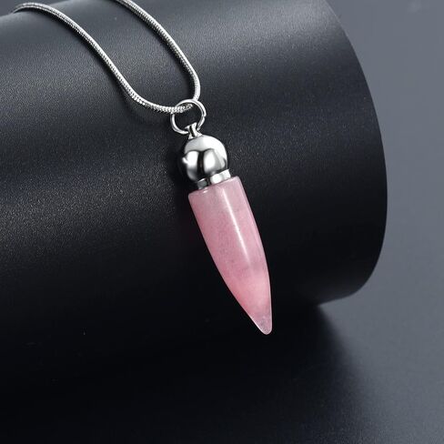 Cylinder Cremation Jewelry For Ashes Healing Energy Stone Necklace With Turquoise Stone Bullet Shaped Memorial Keepsake Jewelry Urn Pendant Necklace for Women Men in Kuwait