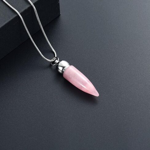 Cylinder Cremation Jewelry For Ashes Healing Energy Stone Necklace With Turquoise Stone Bullet Shaped Memorial Keepsake Jewelry Urn Pendant Necklace for Women Men in Kuwait