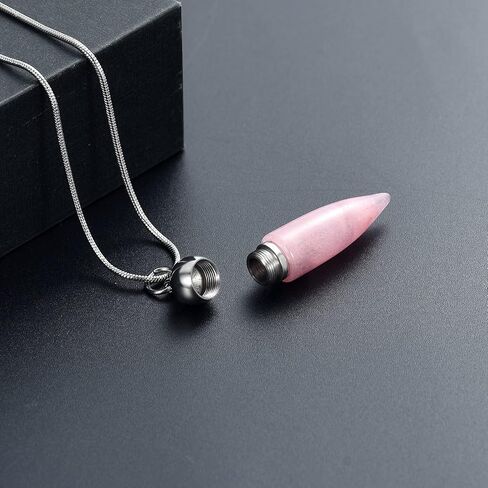 Cylinder Cremation Jewelry For Ashes Healing Energy Stone Necklace With Turquoise Stone Bullet Shaped Memorial Keepsake Jewelry Urn Pendant Necklace for Women Men in Kuwait