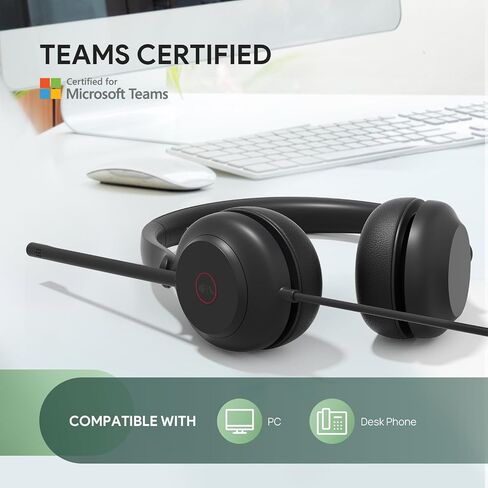 سماعة رأس سلكية من يالينك، سماعة رأس USB مع ميكروفون عازل للضوضاء، مُحسّنة لـ Skype وZoom وغيرها من منصات المؤتمرات الرائدة، تصميم مريح طوال اليوم، زر كتم الصوت، Busylight in Kuwait