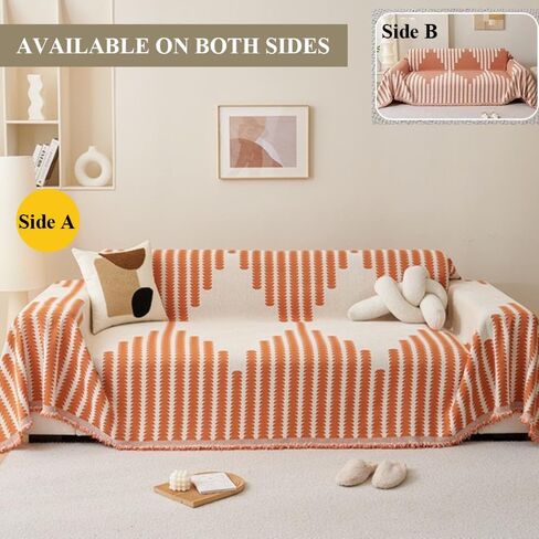 Sofa Cover for Sectional Couch Covers for Dogs Cats Couch Cover with Tassel L Shaped Cover Washable Furniture Protector Chenille Sofa Slipcovers for 3 Cushion Couch,Black, 71’’X134‘’ in Saudi Arabia