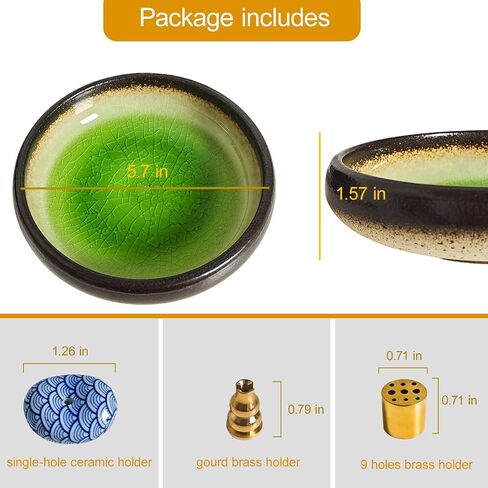 Incense Holder for Sticks, Coil Incense, Sage Cones, Handcrafted Ceramic Incense Burner Holder, Ash Catcher, Smudge Bowl for Yoga Meditation Room Decor in Saudi Arabia