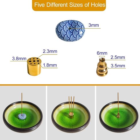 Incense Holder for Sticks, Coil Incense, Sage Cones, Handcrafted Ceramic Incense Burner Holder, Ash Catcher, Smudge Bowl for Yoga Meditation Room Decor in Saudi Arabia