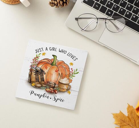 ديكور الهالوين الوردي من EIONEY، علامة صندوق خشبي على شكل خريف ريفي مرحبًا بالقرع، زينة عيد الشكر لحصاد الخريف للمنزل والمكتب والمزرعة ورف طاولة الحائط، علامة خشبية على شكل قرع، 5 × 5 بوصة in Kuwait